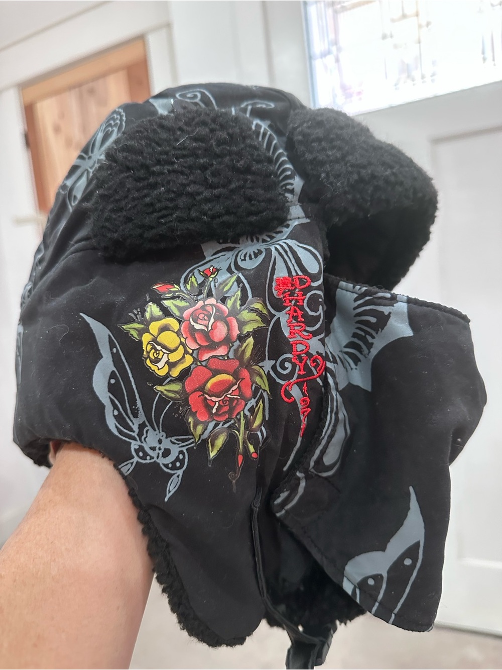 Ed Hardy Black Trapper Hat Baclava